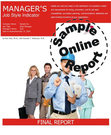 Picture of Managers Job Style Indicator Online Sample Report