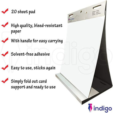 Picture of indigo® Tabletop Self Stick Flipchart Pad [20 Sheets]